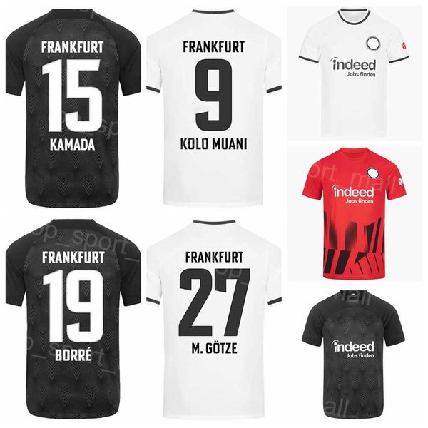 

eintracht frankfurt soccer 15 daichi kamada jerseys 22-23 fc 9 randal kolo muani 29 jesper lindstrom 2 obite ndicka 11 faride alidou 8 djibr, Black;yellow