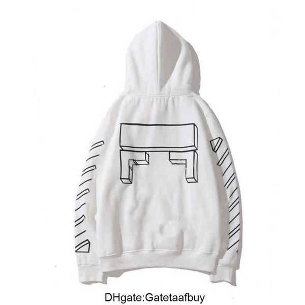 

offs loose mens classic sweatshirts high fashion brand hoodie designers luxury pullover back oil paint arrow x womens t shirt, Black