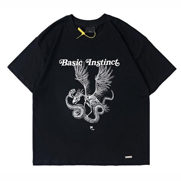 

usa europe germany basic instinct animal skeleton t shirt high street tee spring summer skateboard men women streetwear tshirt306y, White;black