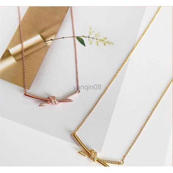 

pendant necklaces fashion brand women's jewelry 2022 new designer gold and silver rose gold collarbone with box g220908