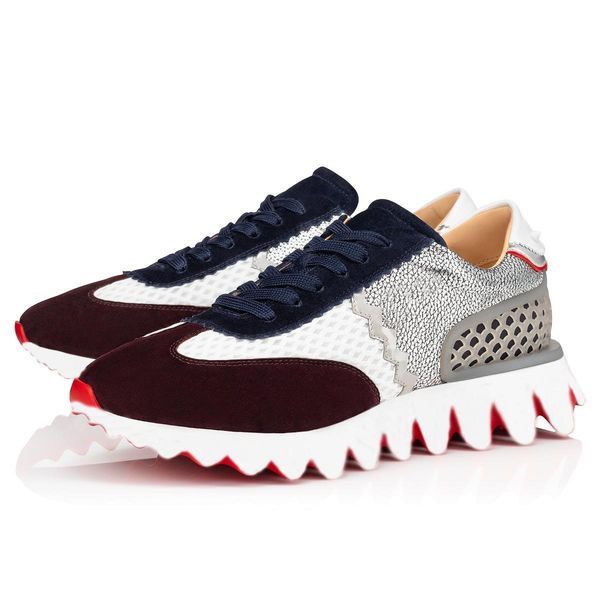 

new designer loubishark sneakers casual shoes flat shoes outdoor couple men women brand walking fashion eu35-47 with frame, Black