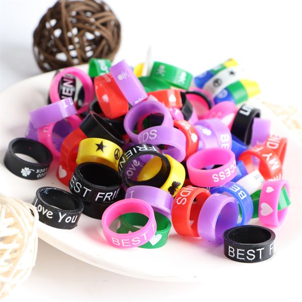 

fashion luminous flexible silicone rings rubber jewelry for women men colorful sport lovely jesus friendship butterfly heart gifts 100pcs/lo, Golden;silver