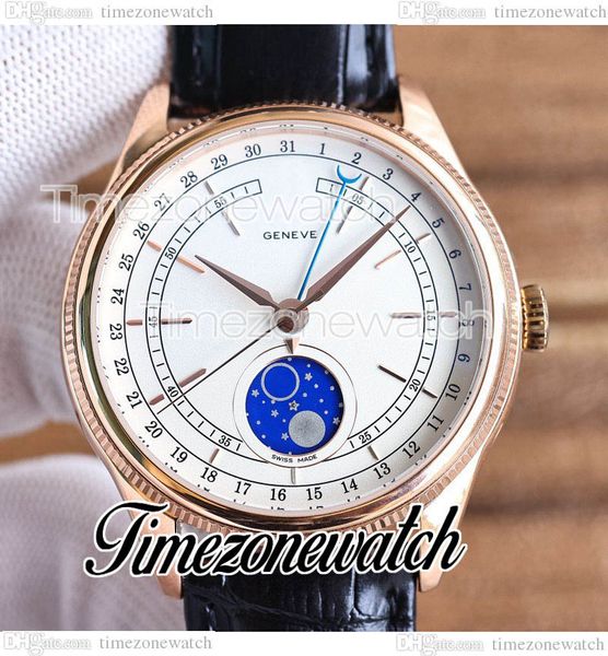 

cellini aerolite moon phase 50535 automatic mens watch 39mm rose gold case white dial leather strap new watches twrx timezonewatch e429, Slivery;brown