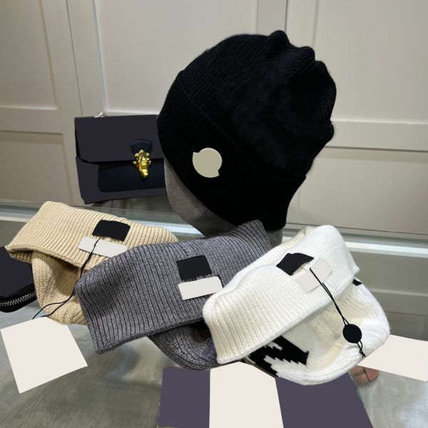 

classy letters embroidery beanies winter warm wool cap vintage detachable man women beanies luxury skull caps, Blue;gray