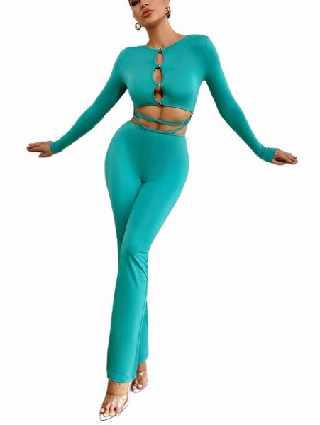 

two piece dress crisscross tie back crop & leggings i4gt#, White