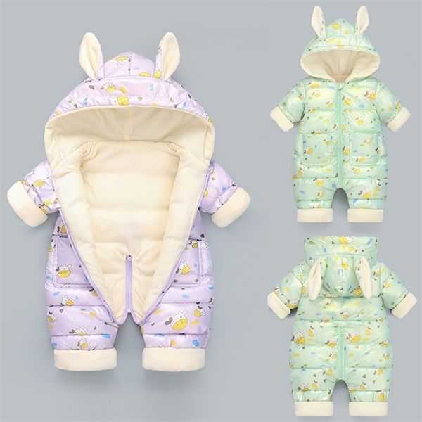 

rompers winter warm infant overall children toddler girl thicken clothes hooded clothing baby costume boy jumpsuit kids romper -30 220908, Blue