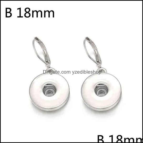 

charm fashion lady 12mm 18mm snap button charms earrings for women sier plated metal jewelry drop delivery 2021 dhseller2010 dhkcf, Golden