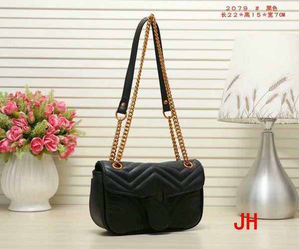 

women's designers handbag famous shoulder bag crossbody tote purse handbag luxury brand message bags classic pu leather #2079 gold chai