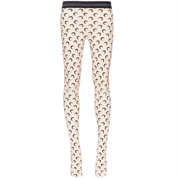

crescent pattern moon skinny leggings footed women bottoms letter waisted mid waist tights pants streetwear women's203g, Black