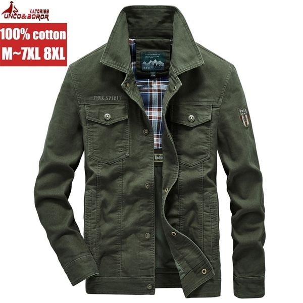 

mens jackets oversize 6xl 7xl 8xl autumn military pilot bomber varsity jacket men 100% cotton casual streetwear multipocket business coats 2, Black;brown