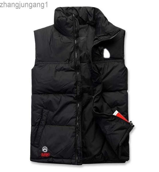 

22ss designer down cotton men's nort faces vest down cotton autumn and winter trend stand collar slim thickened vest casual warm, Black;white