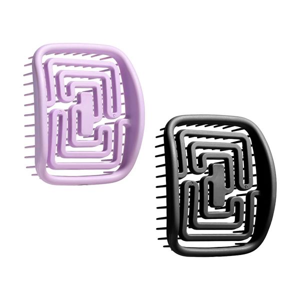 

hair brushes l detangling brush hairdressing comb paddle soft flexible antistatic no pling or split ends softens and imps cissors ampji, Silver