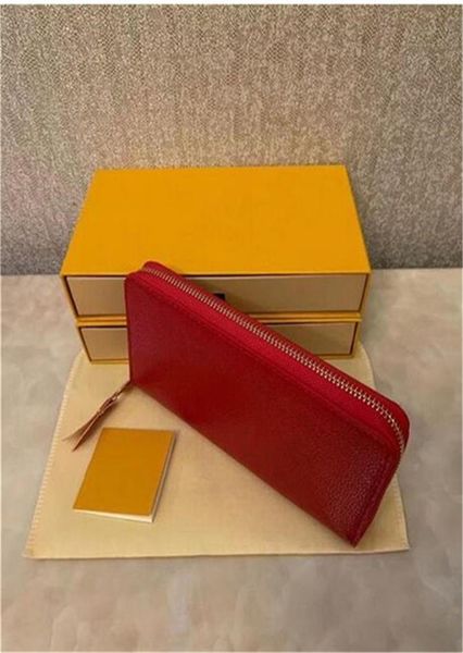 

2021 fashion designers credit card holder classic leather purs, Red;black