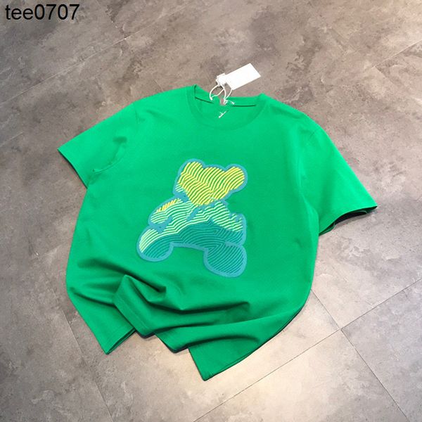 

2022 summer new botvegas venetas tee three-dimensional foaming bear letter round neck t-shirt for men and women cotton versatile short sleev, White;black