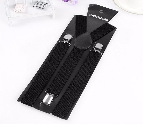 

new mens womens clipon suspenders elastic yshape adjustable braces colorful for female male fashion accessory, Black;white