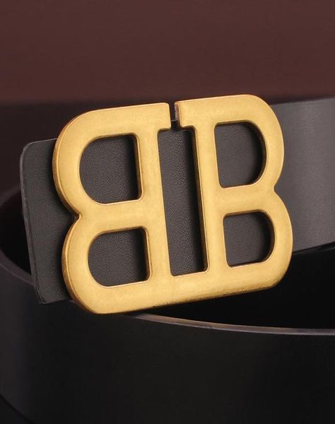 

belts b letter men slide buckle 38cm wide black genuine leathe, Black;brown