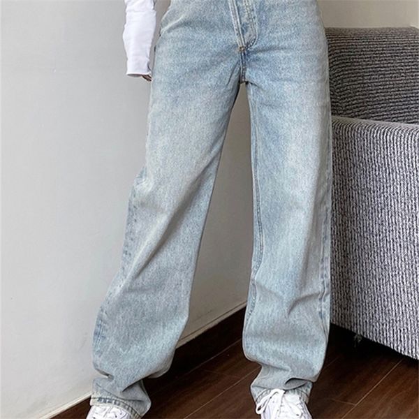

women's jeans mom jeans women's jeans baggy high waist straight pants women white black fashion casual loose undefined trousers 22, Blue