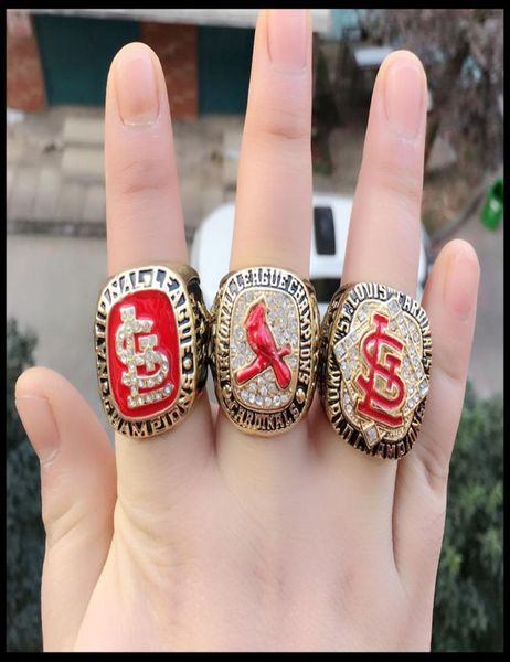 

3pcs 1985 2004 2006 missouri baseball championship ring set se, Golden;silver