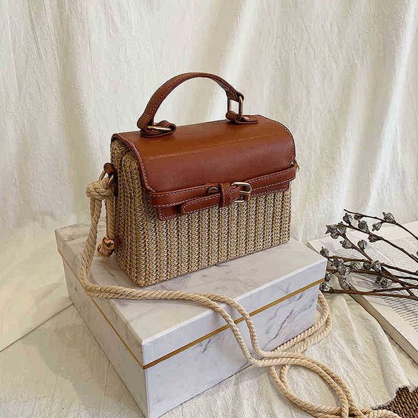 

2022 designer shoulder bag fashion straw casual messenger bags