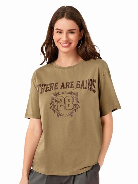 

women's t-shirt slogan graphic drop shoulder tee m3yn#, White