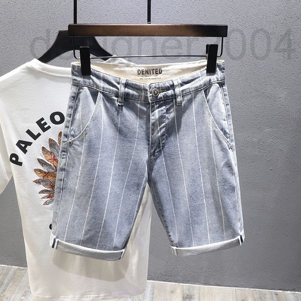 

men's shorts designer blue white vertical casual shorts men's summer 2022 thin pants trend versatile denim ahm4, White;black
