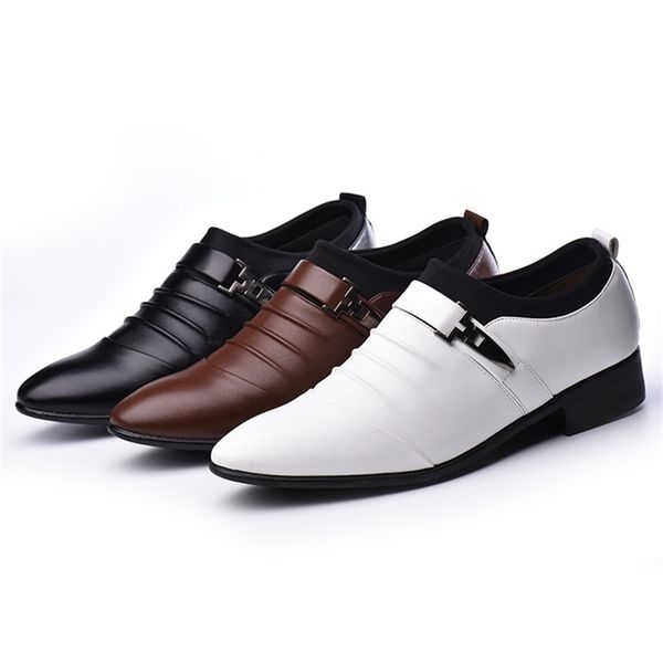 

dress shoes man flat classic men pu leather wingtip carved italian formal oxford plus size 38-48 for winter 220907, Black