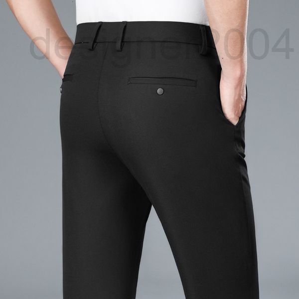 

men's pants designer thin casual loose straight 2022 middle-aged and young business summer a8h6, Black
