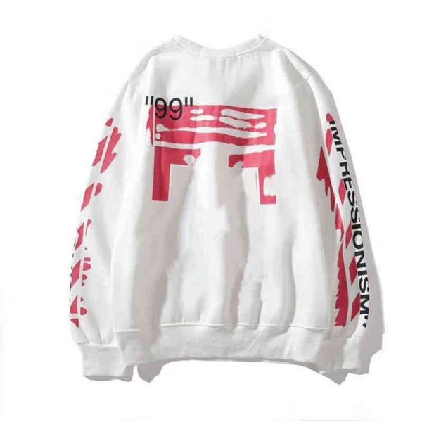 

loose mens classic offs sweatshirts designers hoodies pullover hip hop oil paint back arrowsmen women hooded casual hoodie, Black