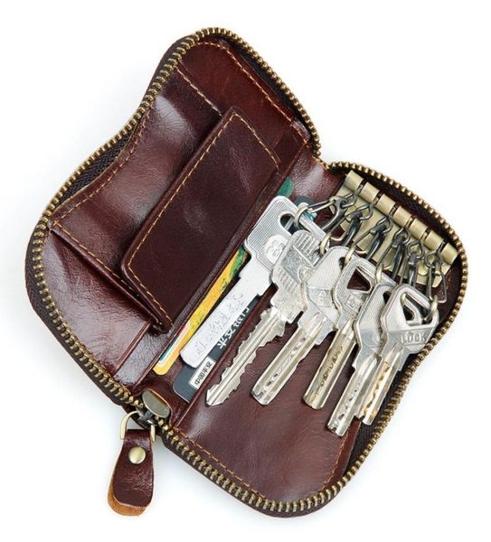 

luxury leather purses wallets fashion leather coin purse car key purses with zipper interior key chain holder, Red;black
