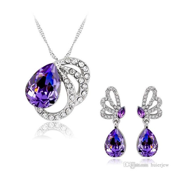 

bridesmaid jewelry set earring necklace crystal african fashion indian jewellery party, Silver