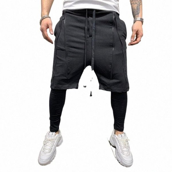 

men's shorts men's shorts men fashion casual bodybuilding workout fitness streetwear pants w2js#, White;black