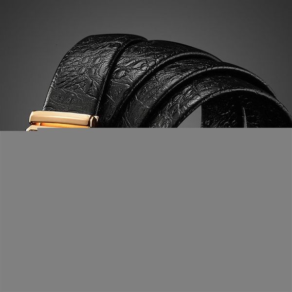

crocodile men's automatic buckle leather trend business fashion versatile belt282s, Black;brown