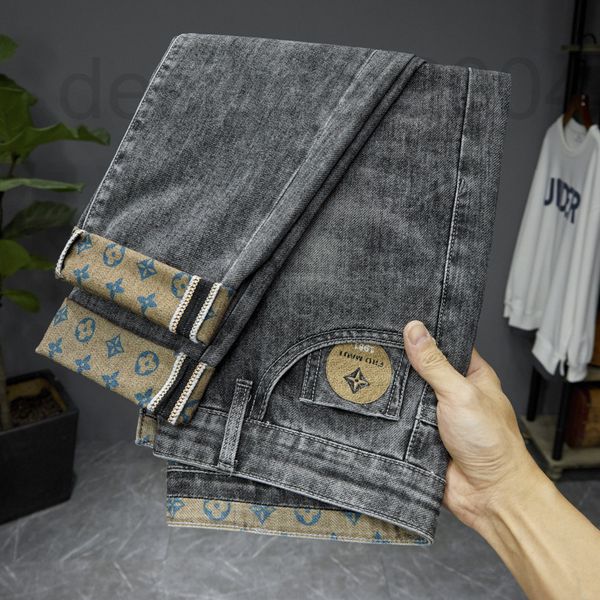 

men's jeans designer men's spring and summer 2022 new fashion brand printed ins embroidery high-end light luxury small straight pa, Blue