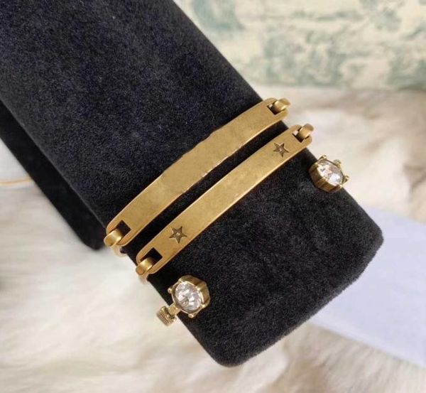 

luxurious quality 3pcs in set bracelet punk with diamond and enpty box for, Black