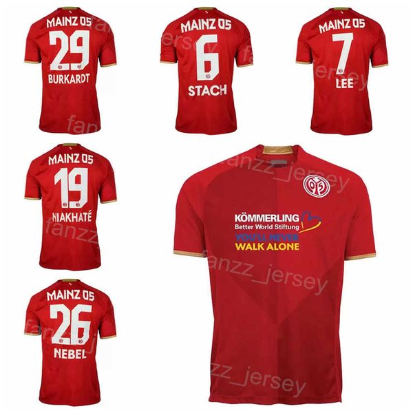 

22-23 club fc mainz 9 onisiwo soccer jersey 37 burgzorg 8 barreiro 6 stach 16 bell 31 kohr 27 zentner 42 hack 5 leitsch 3 martin 7 jae-sung, Black;yellow