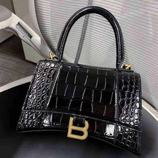 

crocodile balenciga bag designer classic handbags fashion pattern 2022 leather hourglass bag portable women's single shoulder mess262u