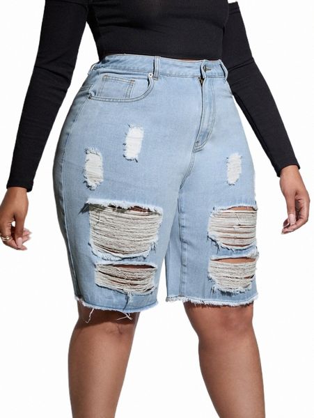 

women's shorts plus ripped raw hem denim shorts 82gh#, White;black