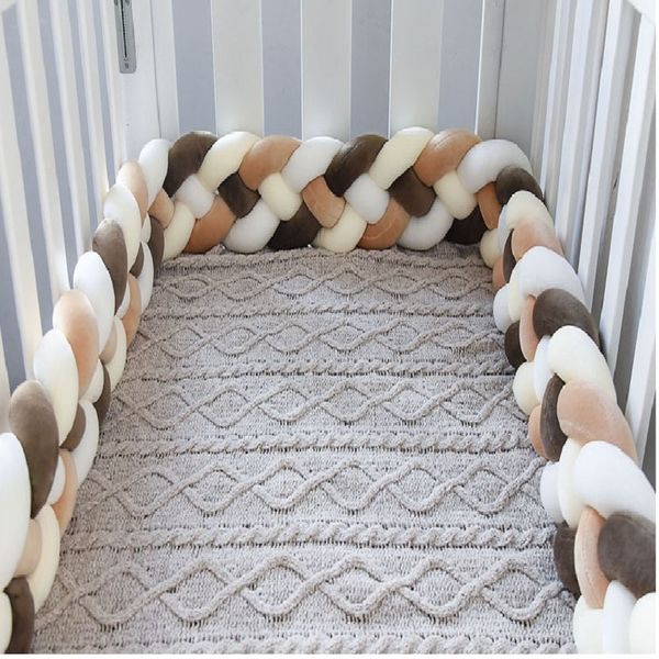 

bed rails 1m/2m/3m baby bed bumper born crib protector knot braid bumper baby bedding set room decor 220908
