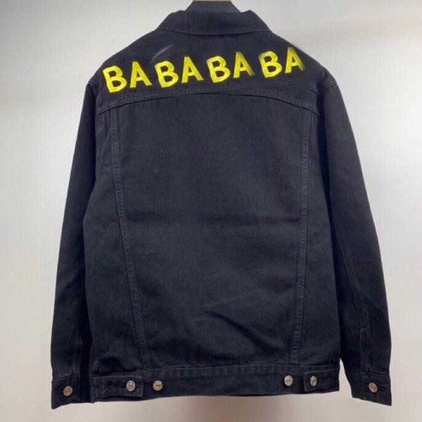 

men's jackets denim jacket streetwear loose outerwear coats cowboy fashion men woman jean jacket designer ba letter print hip, Black;brown
