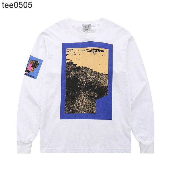 

2021 fall new fashion fragment print men's and women's long sleeve t-shirt, White;black