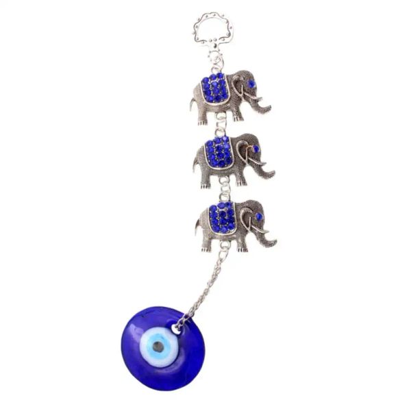 

key rings l turkish evil eye blue pendant amet charm with elephant good luck blessing ornament for car chain purse backpack mjfashion amwfy, Slivery;golden