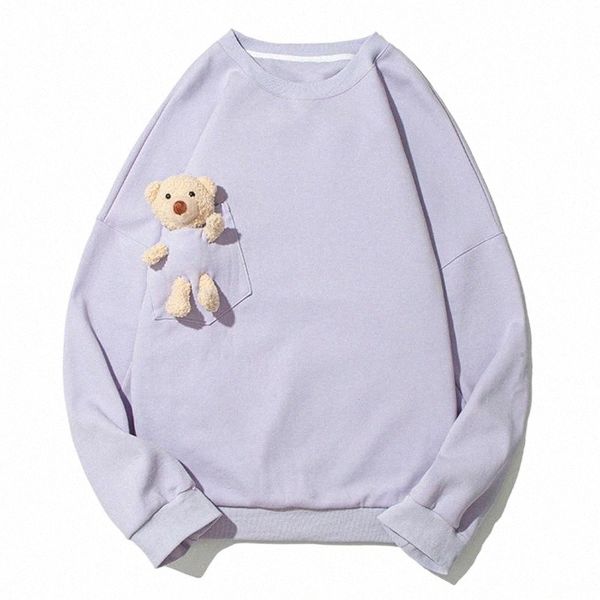 

men's hoodies & sweatshirts men's hoodies & sweatshirts bear patchwork sweatshirt hip hop streetwear mens harajuku cotton oversize, Black