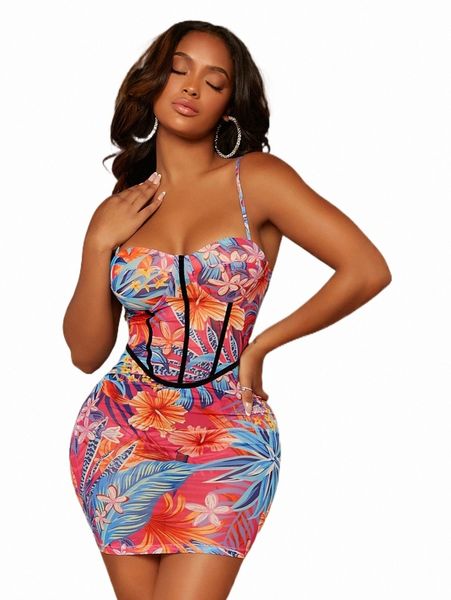 

casual dresses sxy tropical print bodycon mesh dress 67x6#, Black;gray