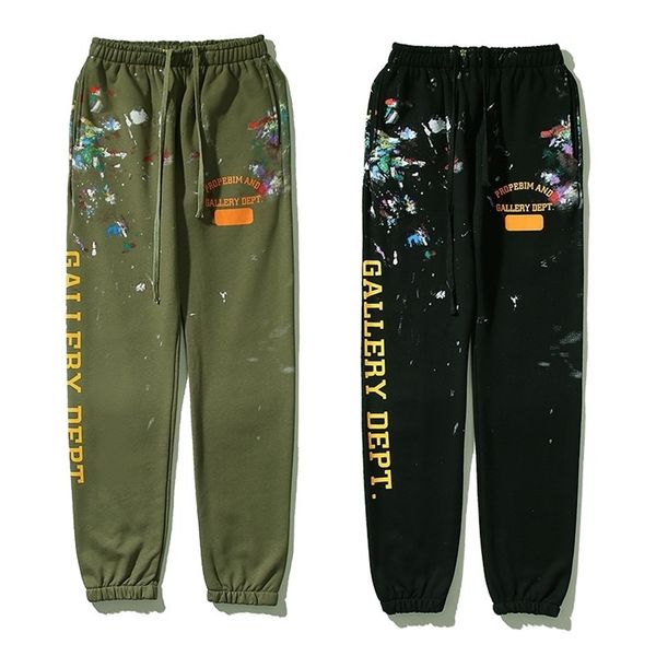 

trendy designer gallerydepts casual pants american fashion brand graffiti letters hip-hop men's women's high street leggingshtot, Black