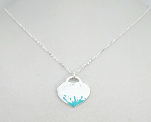 

enamel s925 sterling silver blue pink splash ladies heartshaped classic ste
