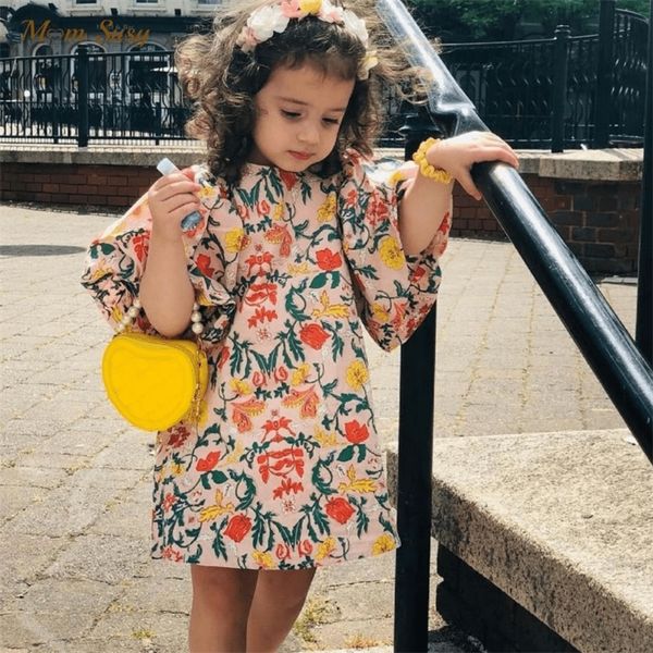 

girl's dresses baby girl princess cotton floral dress puff sleeve infant toddler girl vintage flower vestido pastoralism baby clothes 1, Red;yellow