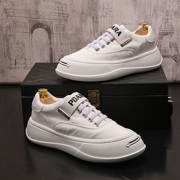 

spring autumn wedding dress party shoes fashion white breathable non-slip casual sneaker round toe thick bottom business driving walking loa, Black