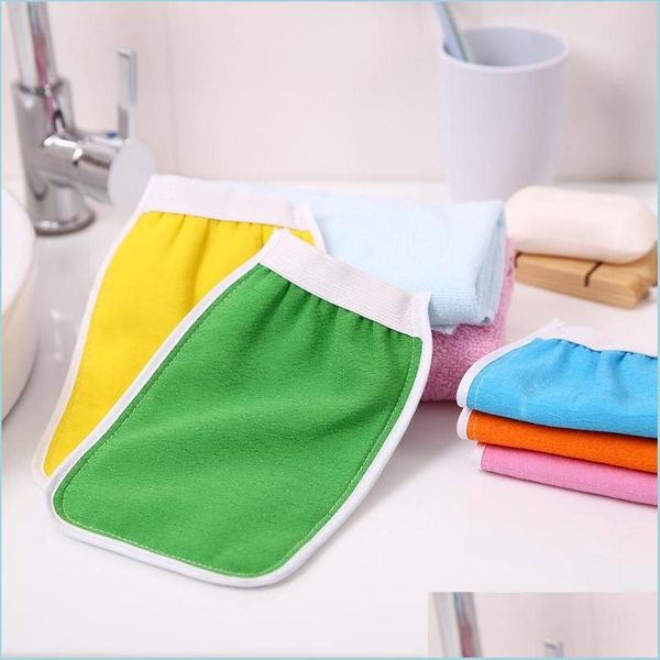 

bath tools accessories random color shower spa exfoliator two-sided bath glove wholesale body cleaning showers gloves scrubbing drop dhnhk