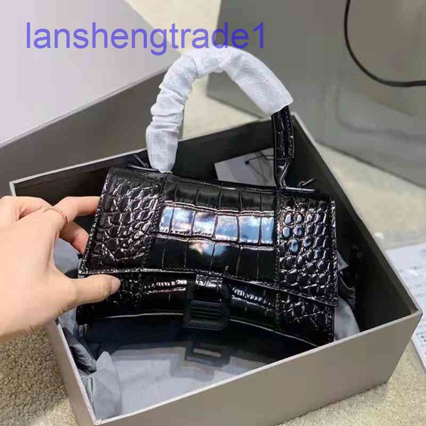

balenciga handbags designer hourglass b family high version crocodile leather women's 2022 star same mini portable messenger bag