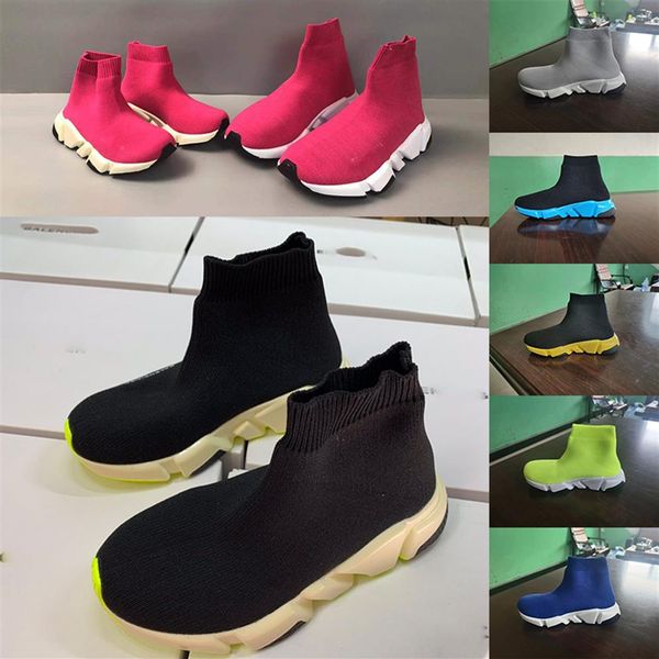 

stretch fabric ankle kids boots girls school runners sneakers pink color fashion trainers kid shoes toddlers black socks running s340t, Black;grey